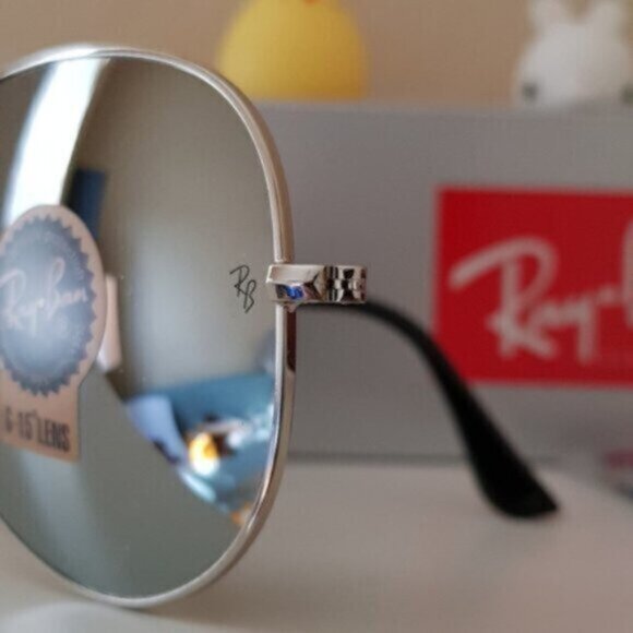 NEW Ray-Ban Aviator Classic Silver RB 3026 Sunglasses - Picture 11 of 14